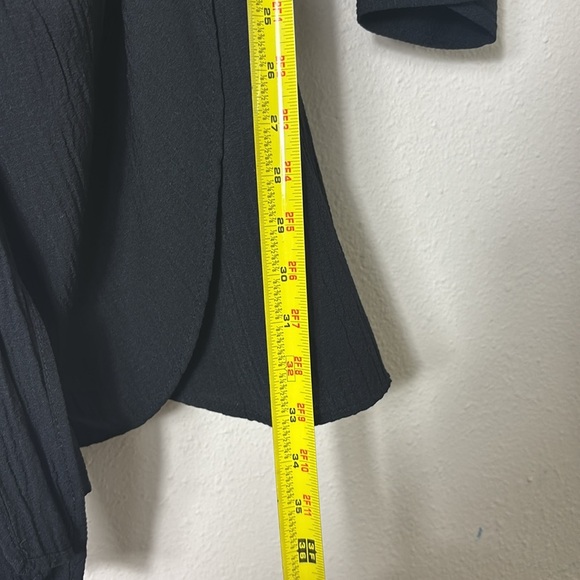 Zara Black Collared V-Neck Long Sleeve Mini Wrap Dress  size XL - Picture 9 of 10